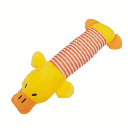 New Pet Toy Striped Elephant, Yellow Duck, Pink Pig Biting Pet Toy Simulated Pet Sound Dog Toy
