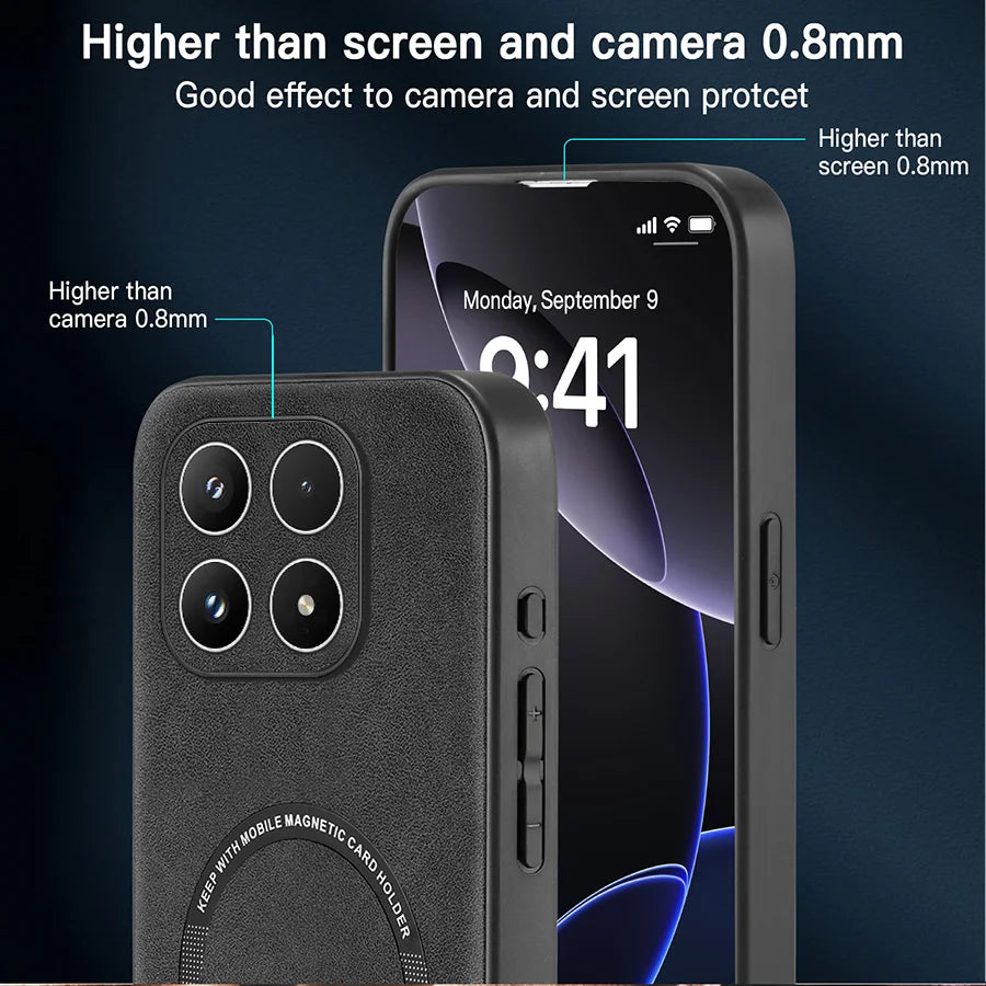 Phone Case For Xiaomi 17 ﻿Magnetic Retro Soft Leather Funda Coque
