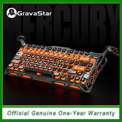 GravaStar Mercury K1 Pro Wireless Mechanical Gaming Keyboard, 75% Layout RGB Custom Keyboard E-sports, gaming keyboard