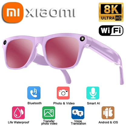 Xiaomi 4K Smart AI Glasses 800W Photochromic Multi-functional Photo Video Voice Calling Translation Bluetooth Motorcycle Glasses