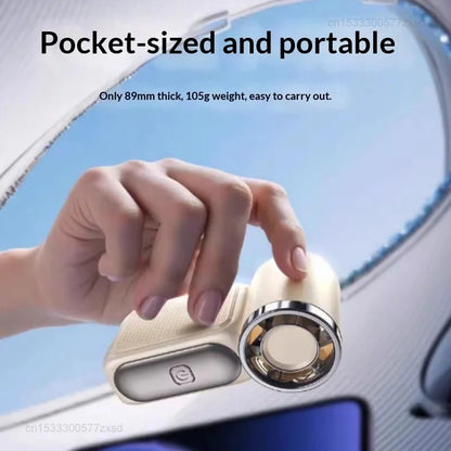 Portable Fan Convenient Creative Mini Fan Pocket Hand-held Fans Lightweight Suitable for Travel Camping Outdoors USBRechargeable
