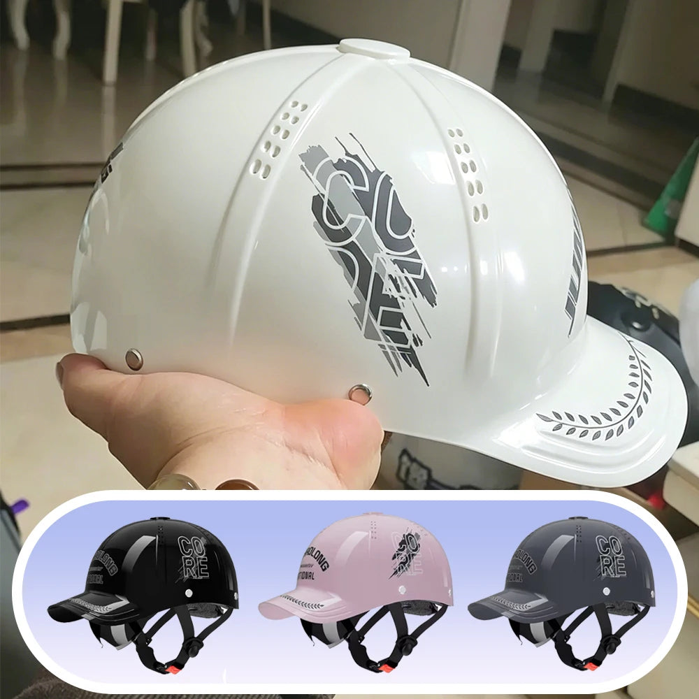 New motorcycle helmet sunshade, electric bicycle riding motorcycle breathable retro hard duckbill cap semi helmet fashionable