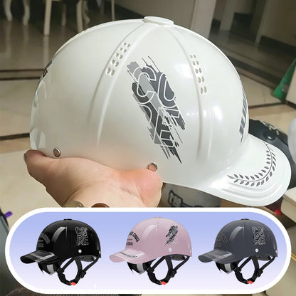 New motorcycle helmet sunshade, electric bicycle riding motorcycle breathable retro hard duckbill cap semi helmet fashionable