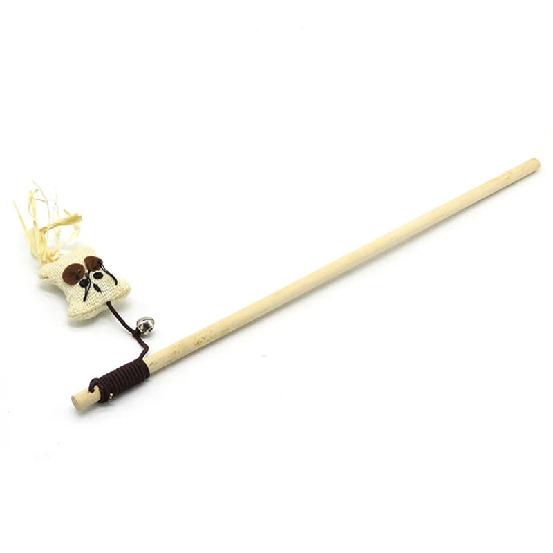 Funny Pet Cat Toys Interactive Cat Teaser with Feather 40CM Wooden Stick Mice Fish Chick Katten Speelgoed Chats Pet Accessories