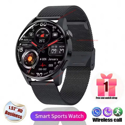 2026 New Smart Watch Men AMOLED HD Screen GPS Motion Trajectory Heart Rate Bluetooth Calls SmartWatch Waterproof For Android iOS