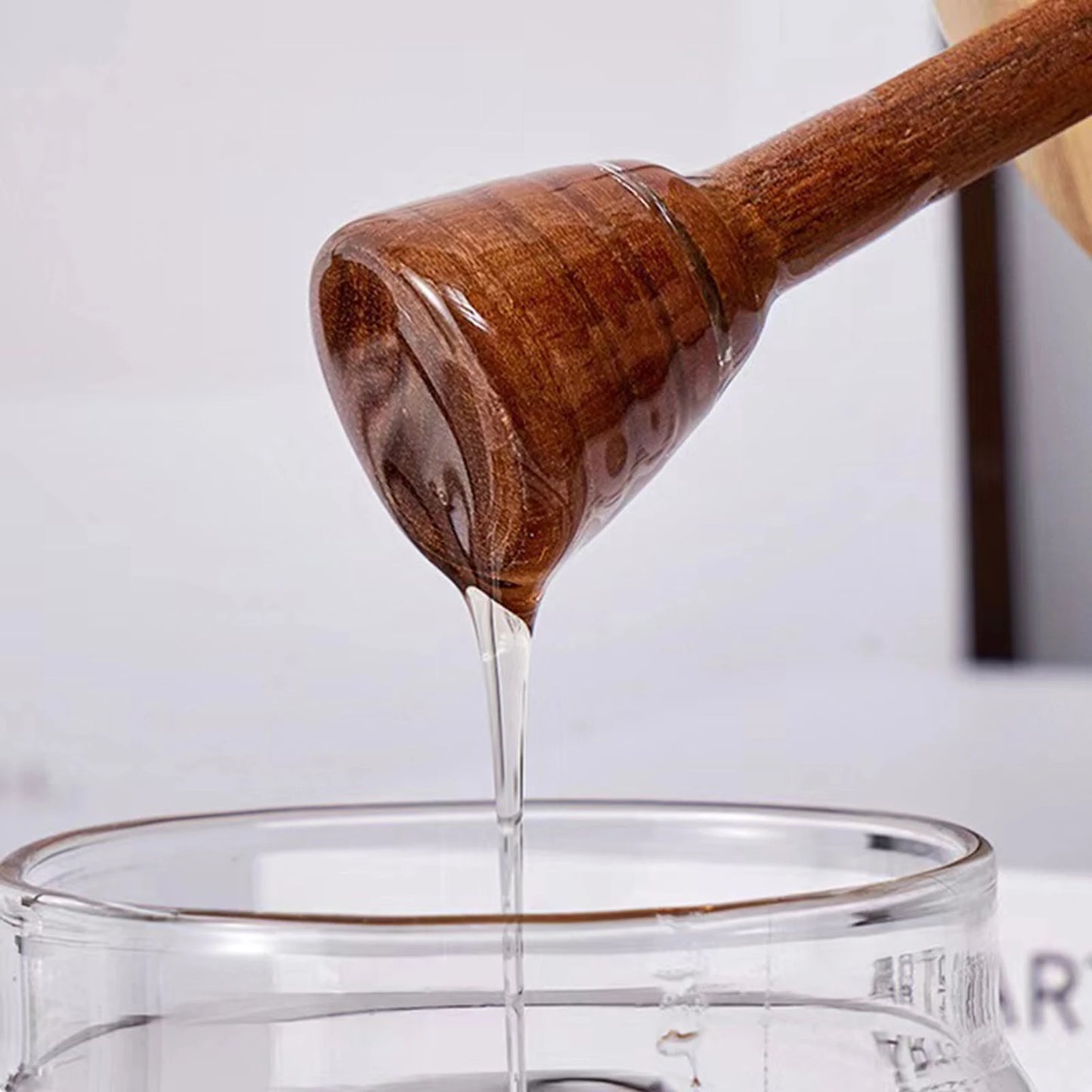Glass Storage Bottles Honey Jars with Dipper and Lid Wide Mouth Honey Containers Syrup Dispenser for Storing Honey and Syrup