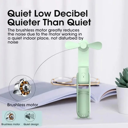 Portable Mini Cute Handheld Fan Foldable 3 Speed Adjustable Fan USB Type C Charge Pocket Fan Use For Office Home Desktop Travel