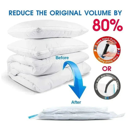 Vacuum Storage Bags,for Bedding,Pillows,Towel,Clothes Space Saver Travel Storage Bag,With Hand Pump,Vacuum Bag Package