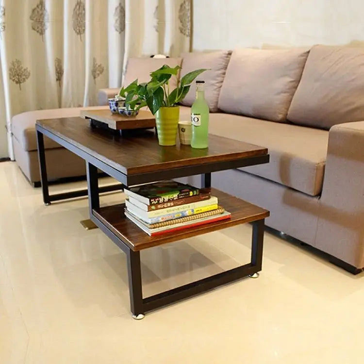 Leisure Wrought Iron Coffee Table Industrial-Style Side Table for Home Use