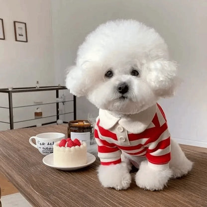 Pet Outfits Collared Style Dog Striped Shirt Comfortable Soft Dog T Shirts Cooling Vest Breathable Cat Vest for Puppy Dogs Cats