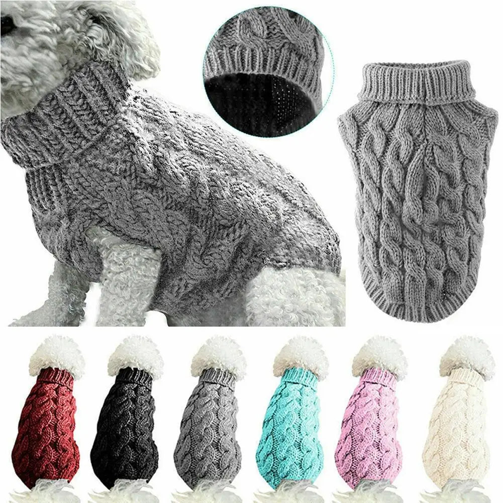 Pet Dog Sweater Small Dog Clothes Fashion Autumn Winter Solid Knitting Warm Comfort Clothing Cat Puppy Clothes Costume