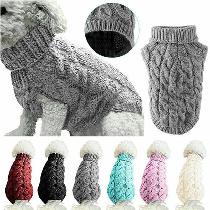 Pet Dog Sweater Small Dog Clothes Fashion Autumn Winter Solid Knitting Warm Comfort Clothing Cat Puppy Clothes Costume