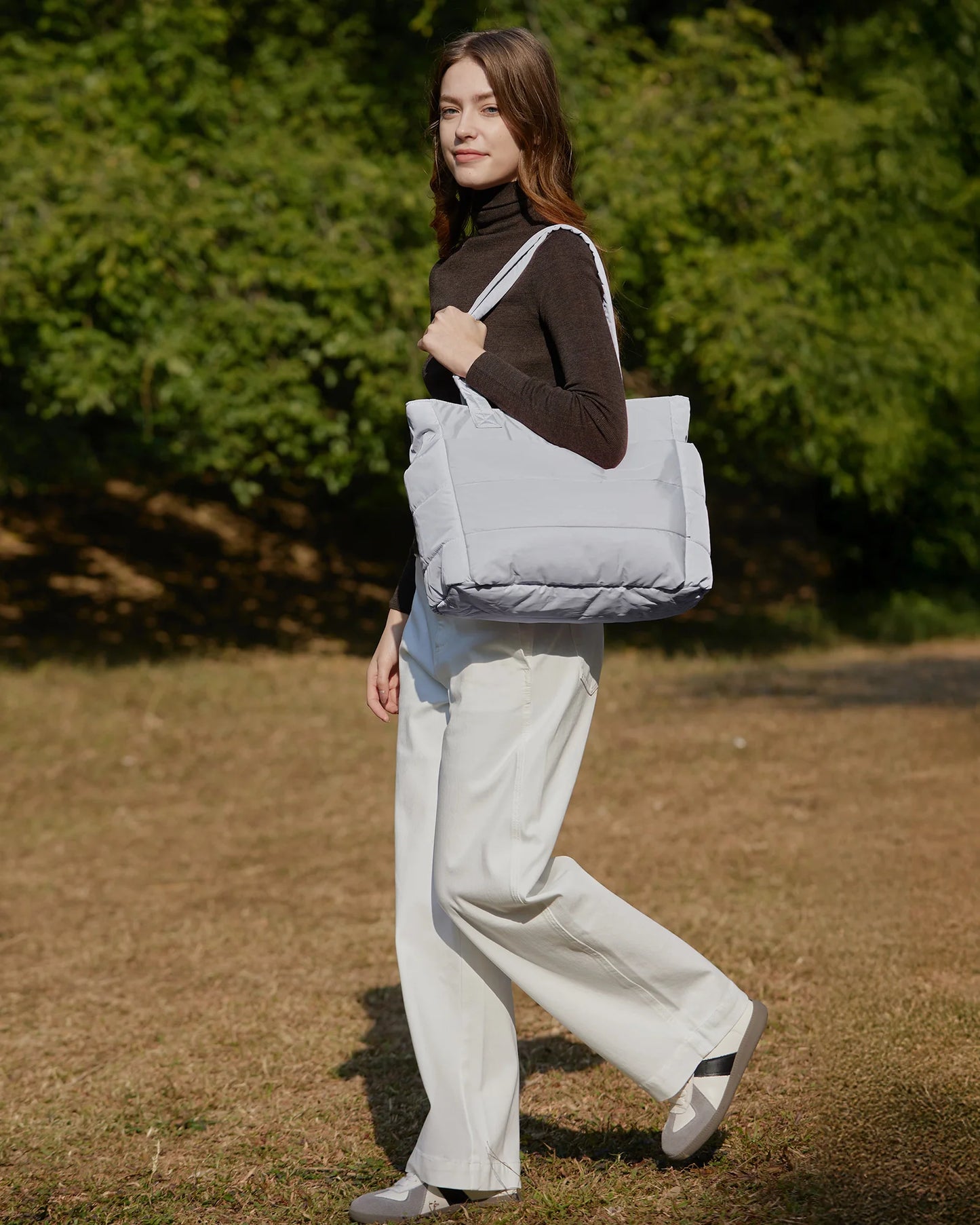BAGSMART Tote Bag Large Capcity Women's Bags Puffer Padded Handbag For College School Portable Commuting Leisure Travel Pouch