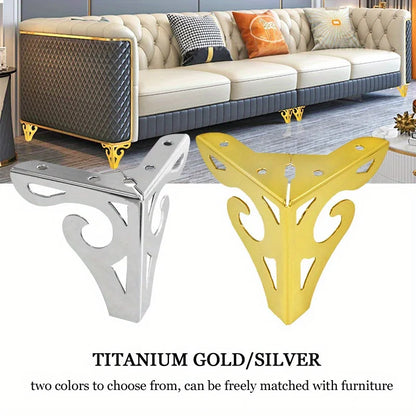 12cm modern design hollowed out furniture sofa legs chrome metal furniture style table coffee table cabinet TV stool sofa legs