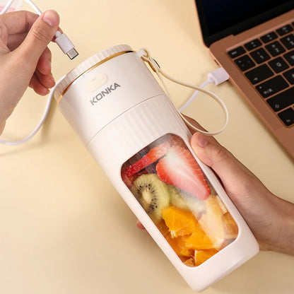 KONKA 340ml Portable Blender, High-Speed Juicing for Home, Office & Outdoor. Food-Grade, Easy-Clean KLLJ-3401