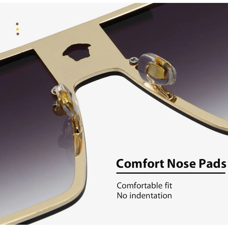 New stylish sunglasses with oversized frames, trendy metal design, perfect for fashion shows and cool street style.
