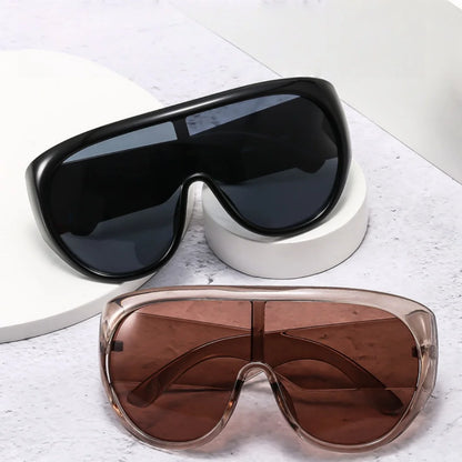 New Fashonable Oversized One-piece Luxury Sunglasses For Women Men Big Goggles Sports Sun Glasses Trendy Shades UV400 Eyewear