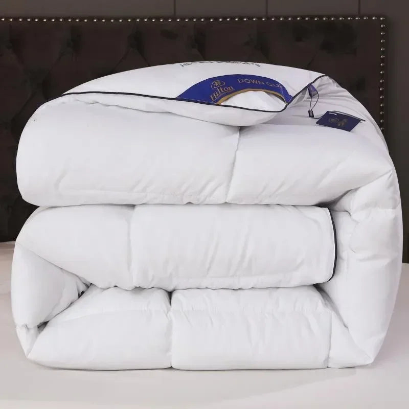 Warm Feather Velvet Comforter Hotel Four Seasons Quilt Single Bed Air-Conditioner Blanket Soft All-Season Sleep Home Bedding