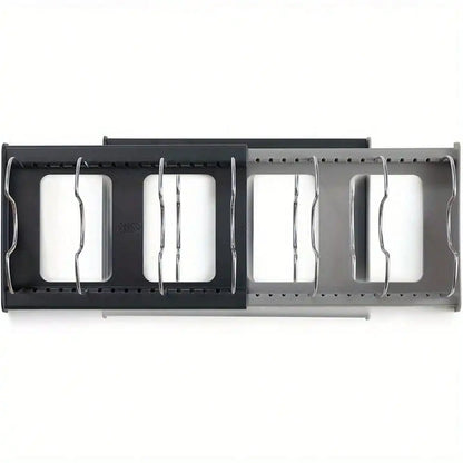 Expandable Pans Organizer Rack Kitchen Cabinet Pan Rack Drawer Expanding Cookware Space Saving Kitchen Cabinet Organizer Holde