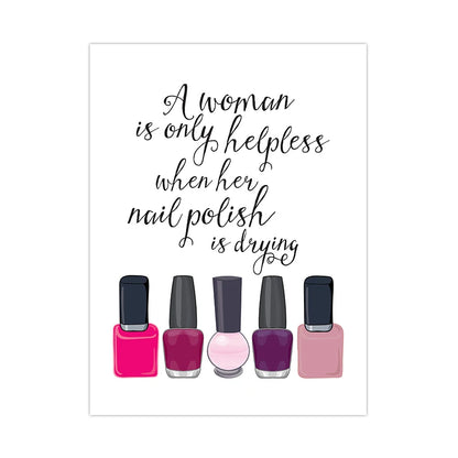 Nail Salon Wall Decoration Beauty Salon Wall Art Canvas Painting Nail Polish Quote Posters and Prints Nail Tech Artist Gift