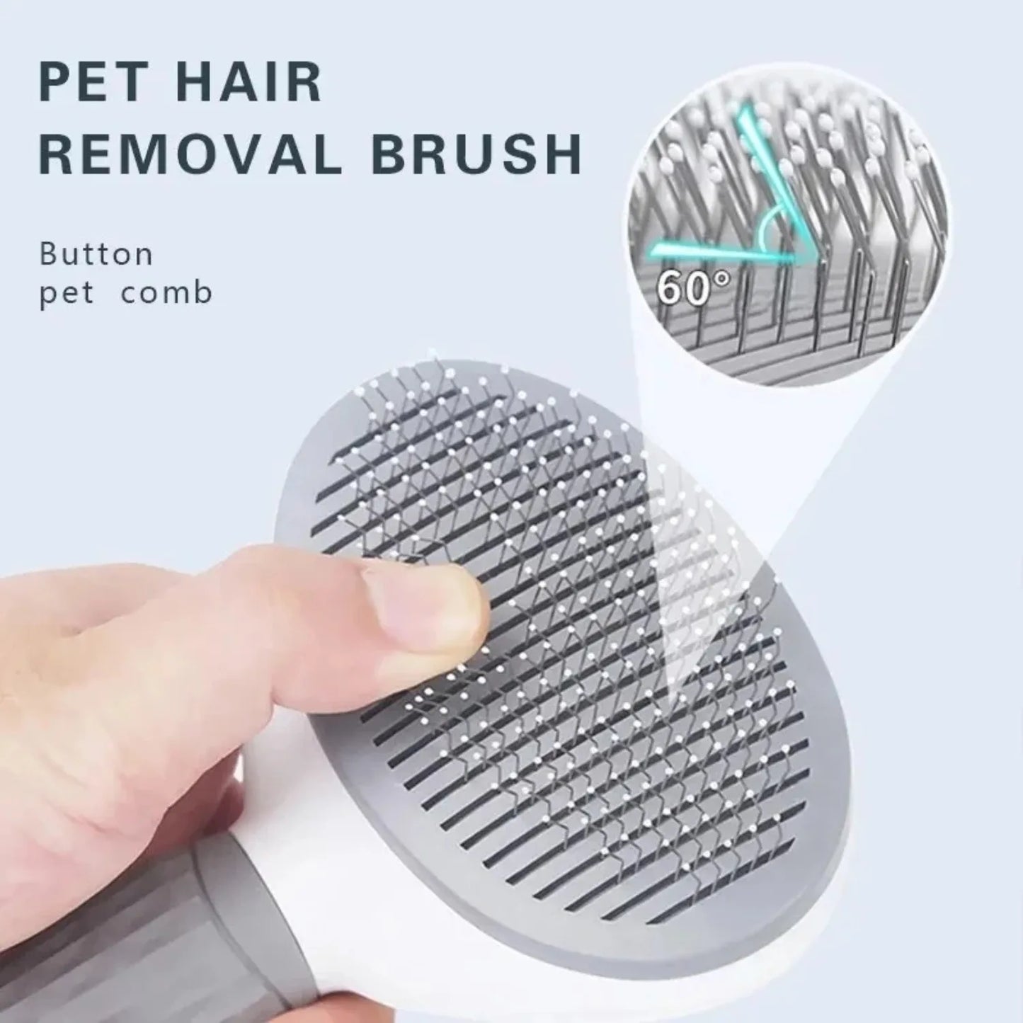 Dog Grooming Brush with Easy Clean Button, Pet Massage Comb for Effective Detangling and Hair Removal, Suitable for Dogs Cat