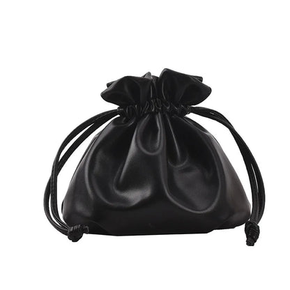 Lady Shoulder Bag Korean Fashion Women Drawstring Bucket Bag Casual Cute Messenger Bag Small Solid Color Female Crossbody Bag
