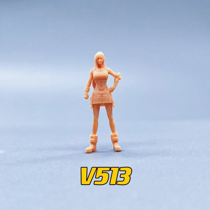 1/64 1/50 1/43  Figurines Scale Model Resin Tifa Uncolored Miniatures Diorama Hand-painted V511 V512