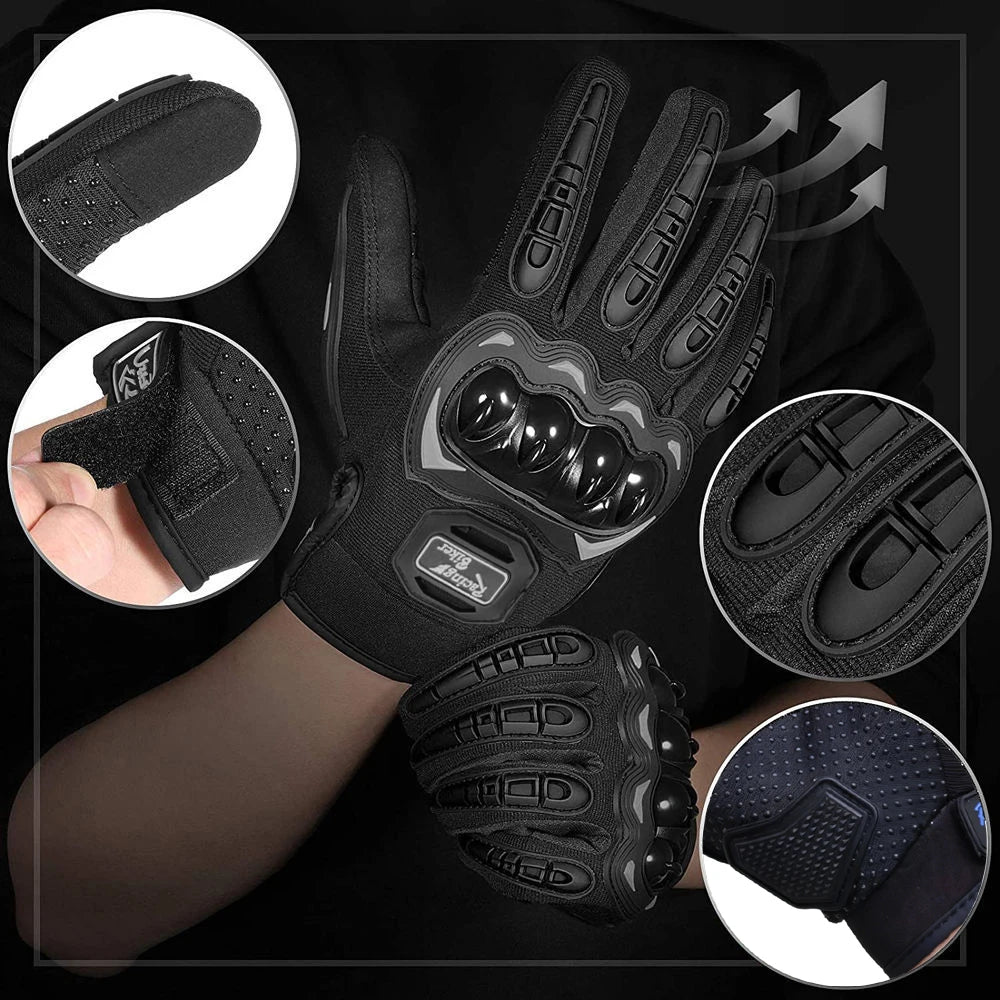 Motorcycle Racing Gloves Fall Protection Men Summer Motocross Protective Gear Breathable Blue Red Grip Palm ﻿