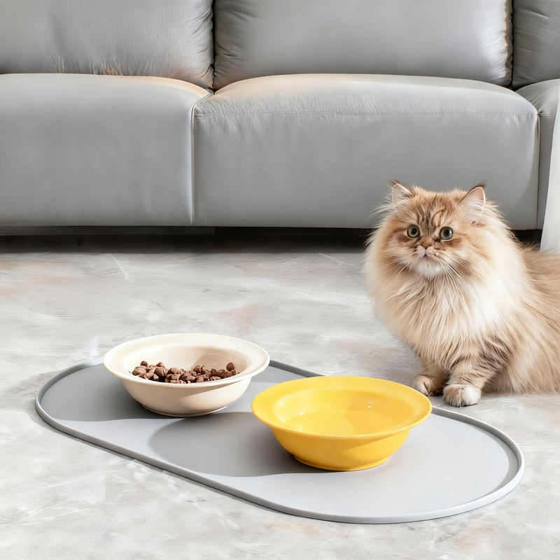 Multi-Functional Pet Feeding Mat Suitable for Cats and Dogs,Easy to Clean Durable Surface for Wet/Dry with Non-Slip Raised Edges