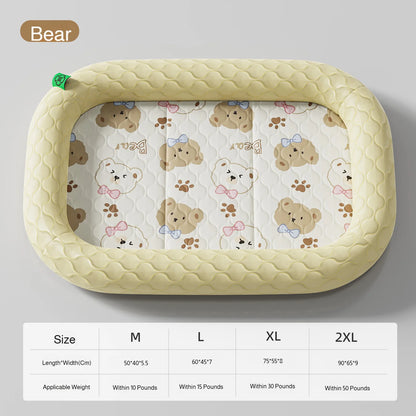 Pet Cooling Mat Double Sided Foldable Dog Bed Breathable Plaid Summer Pet Sleeping Pad Portable Washable Pet Pad for Dogs Cats