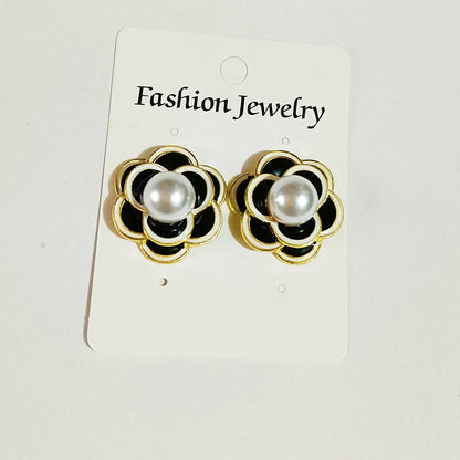 Vintage Camellia Earrings Velvet Bow Earrings for Women Luxury Jewelry Earrings Woman Stud Earrings