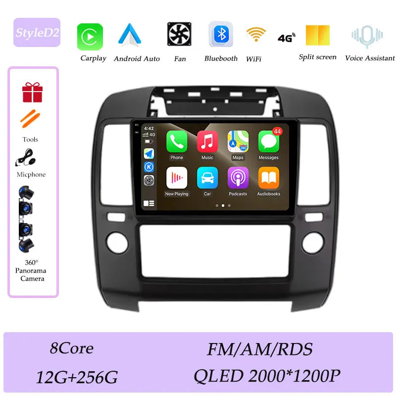 GPS Navigation for Nissan Navara 2006 - 2012 CarPlay Car Radio Video Audio Multimedia Player DSP Stereo Bluetooth  QLED Screen