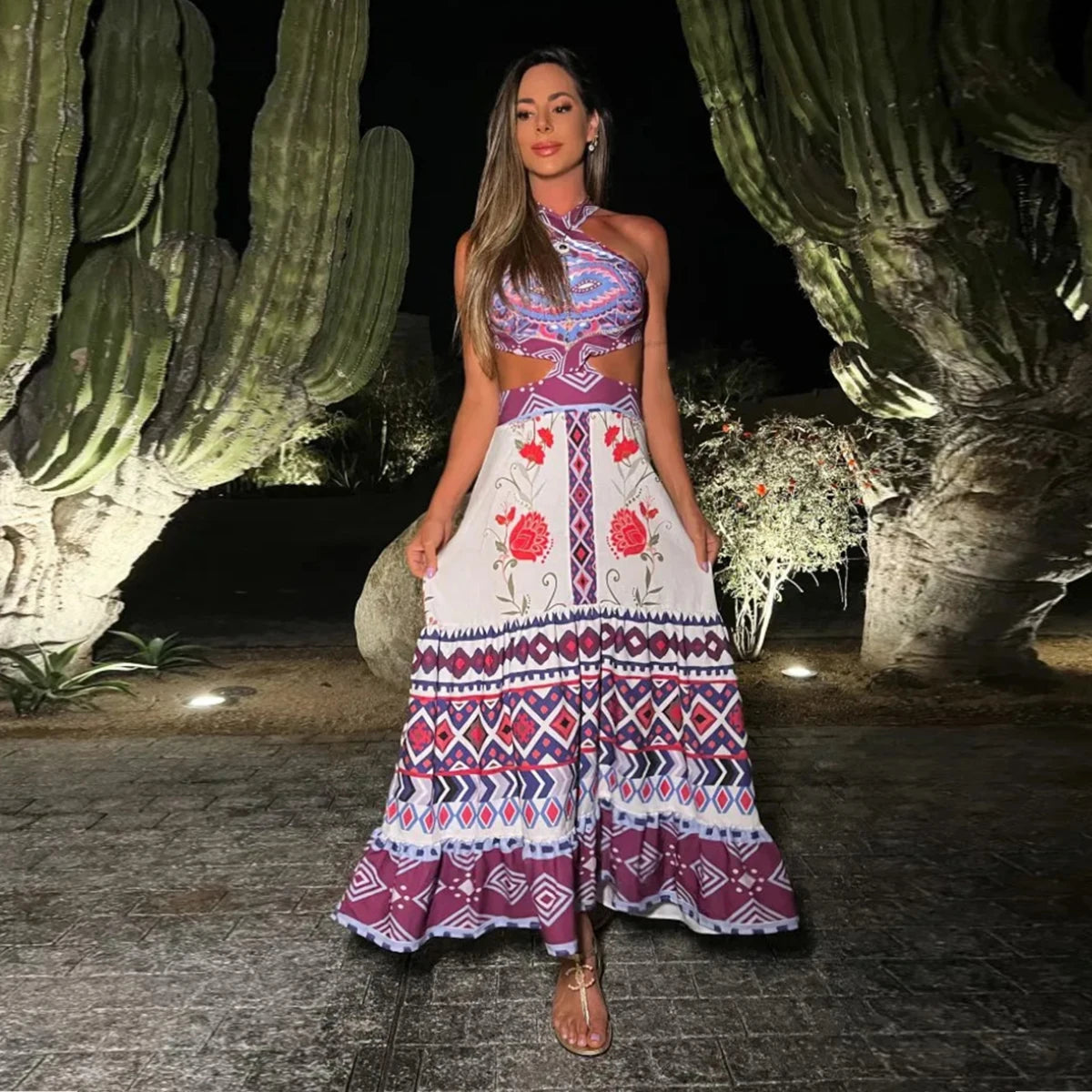 Print Ruffle Beach Cover Up Floral Hot Swimsuits 2025 Sexy Beach Outfits For Women Tunics for Beach Long Playa Bikini Cover Up