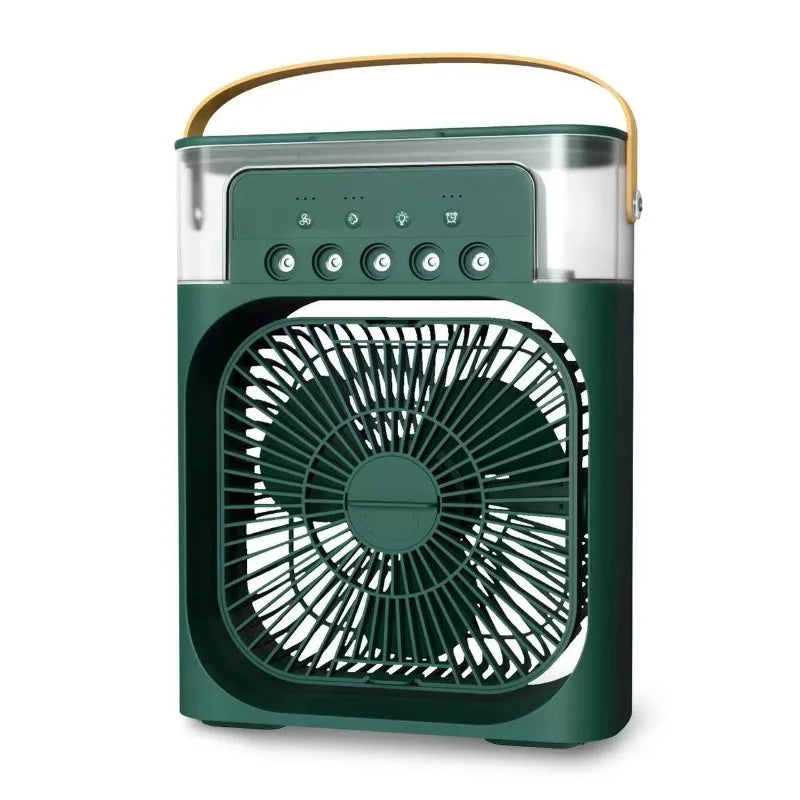 3 Wind Speeds and 3 Spray Modes Office Home Fan Portable Air Conditioner Fan LED Night Light Portable Humidifier