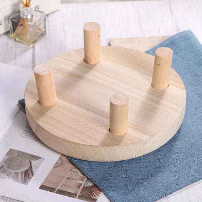 Small Useful Small Wooden Stool Wear-resistant Flower Pot Stand Fine Workmanship Wood Texture Flower Pot Stand Rest