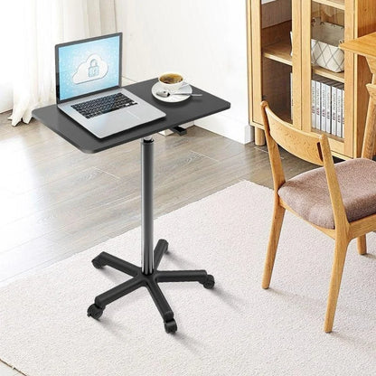 Small lift desk computer desk work desk with pulleys movable standing desk bedside table office desk
