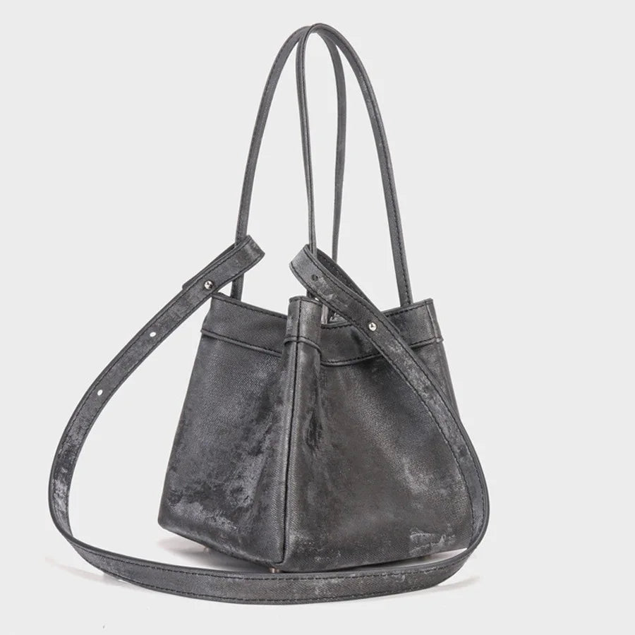 Custom Letter Suede Leather Women Bucket Bag Female Party Handbag Handbag 2025 New Fashion Chinese Style Luxury Brand Tote Bags