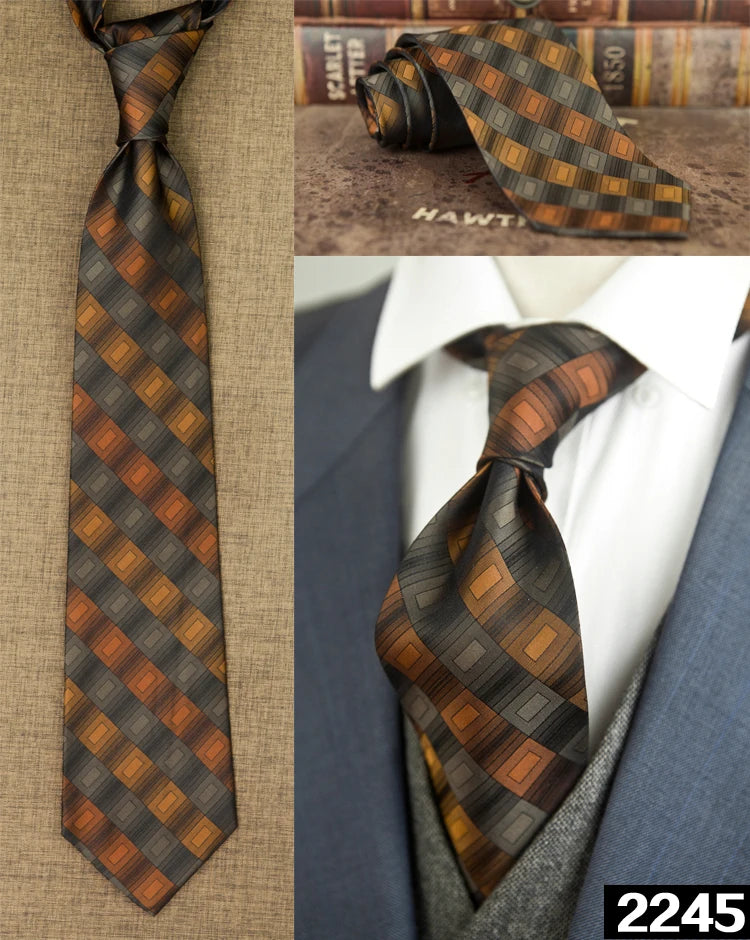 Ties Unusual Pattern Checked Abstract Polka Dots Stripes 100% Silk Jacquard Woven Fashion Brand New Casual Formal Party