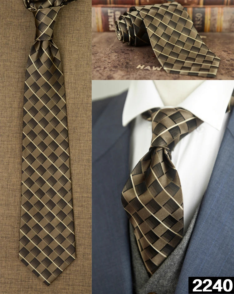 Ties Unusual Pattern Checked Abstract Polka Dots Stripes 100% Silk Jacquard Woven Fashion Brand New Casual Formal Party