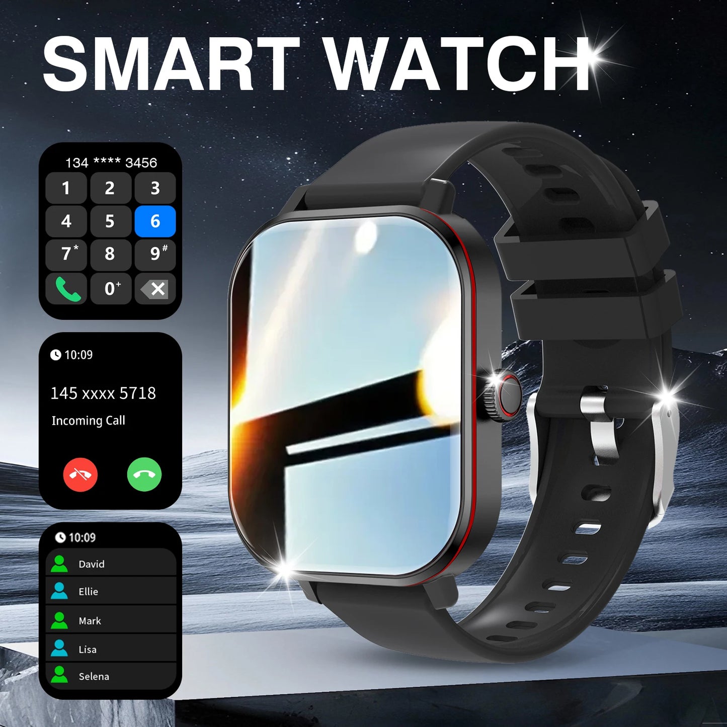 Smart Watch, Wireless Call/Dial, Multiple APP Reminders, Suitable for Men and Women, Sports Watch, Compatible with IPhone/Andrio