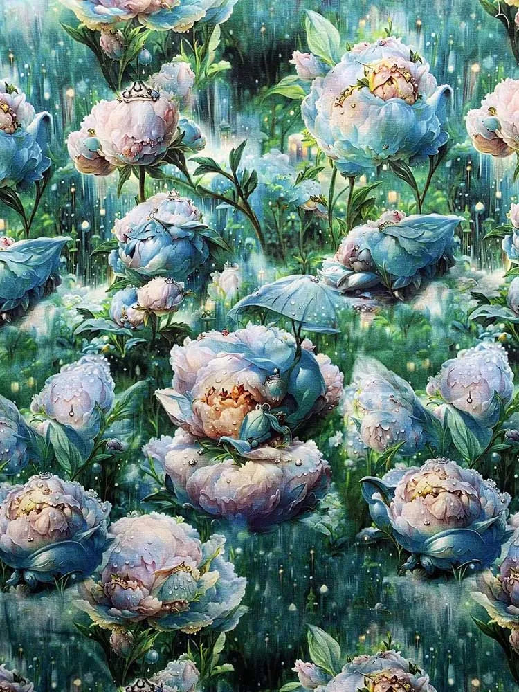 Cotton Fabric Digital Printing HD Fairy Tale Dream House Elf for DIY Handmade Sewing Clothes Bags Dresses by Half Meter