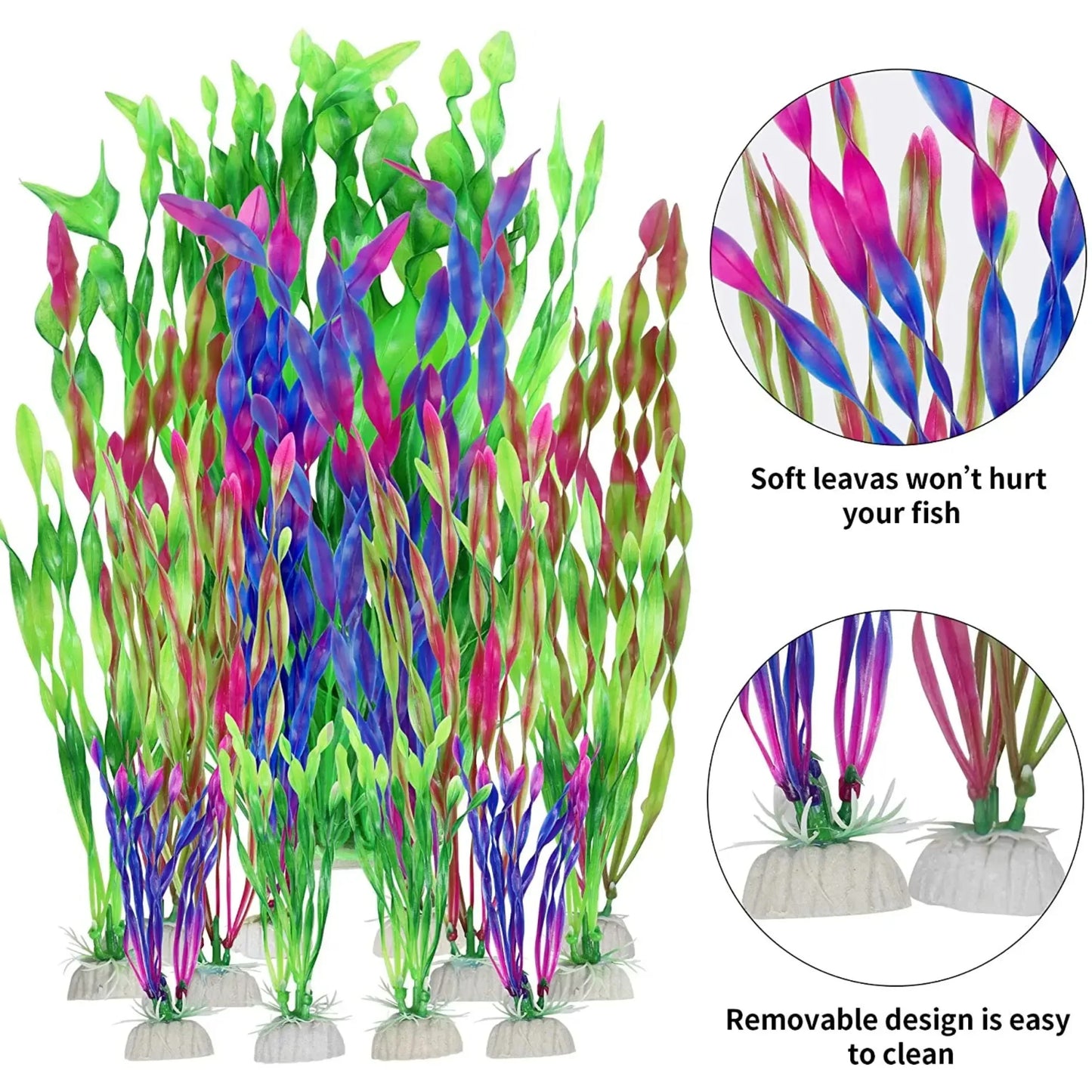 Plastic Aquarium Plants Fish Tank Decorations Artificial Seaweed Water Grass Underwater Plants for Aquarium Ornament