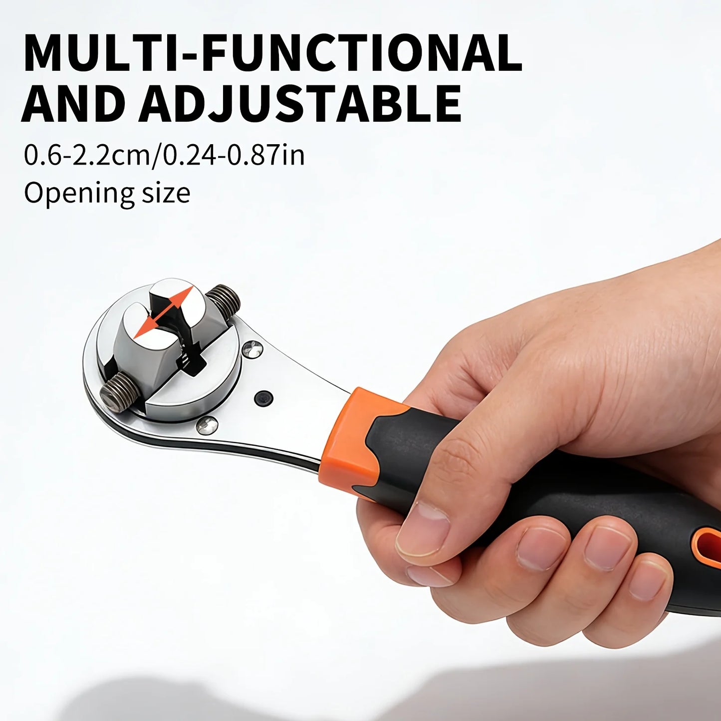 2.36-8.66 inch adjustable ratchet wrench, multi-function adjustable wrench, hand wrench tool