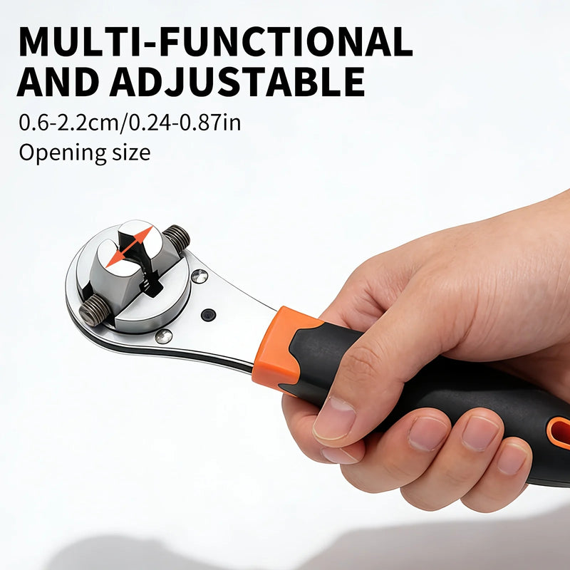 2.36-8.66 inch adjustable ratchet wrench, multi-function adjustable wrench, hand wrench tool