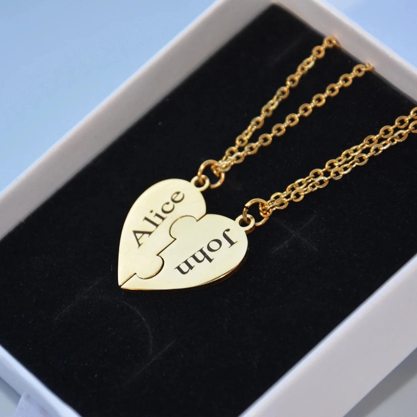 Custom Heart Puzzle Necklace Set Personalized Name Puzzle Piece Necklace Family Pendant Friendship Necklace Bff Necklace