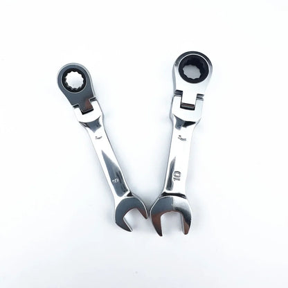 Mini Short Handle Ratchet Wrench With Movable Head Quick Dual-purpose Open End Wrench Hardware Tool Labor-saving Wrench