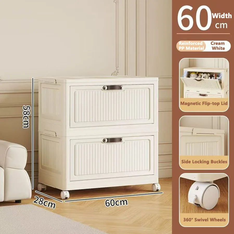 Storage Cabinet Foldableing Storage Box Home Living Room Toy Cabinet Storage Rack Snack Cabinet Organizer Box Kitchen Storage Cabinet Folding Storage Cabinet Organizer