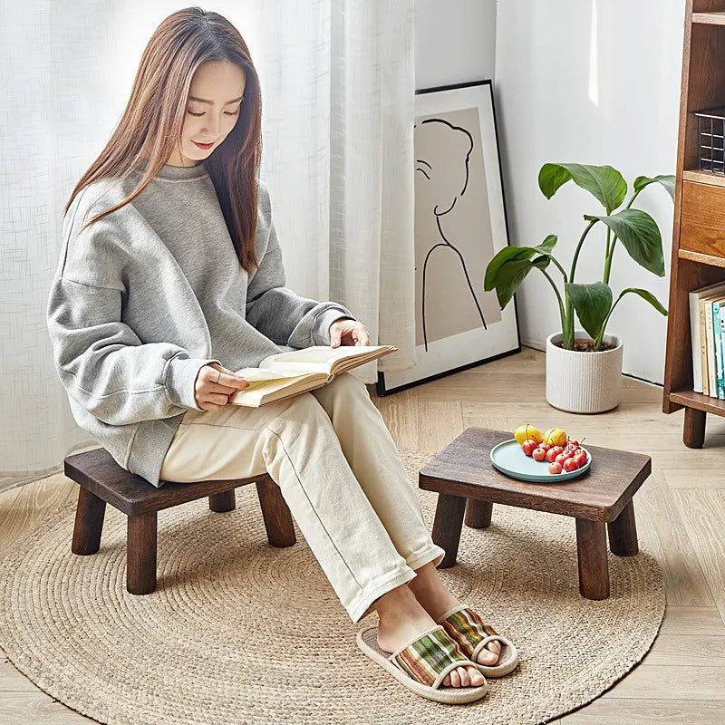 Small wooden stool shoe stool low stool square stools living room small stools footstool wooden stools coffee table solid wood