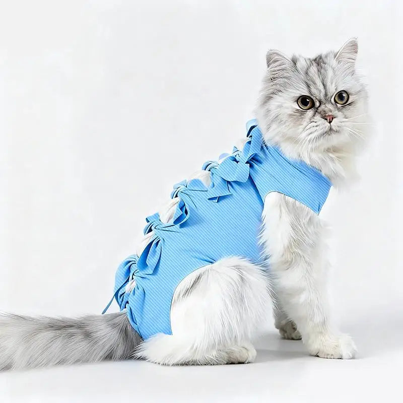 *Pet Neutering Suit Cat Postoperative Recovery Anti Licking Clothing Adjustable Cat Wound Protective Clothes Pet Supplies