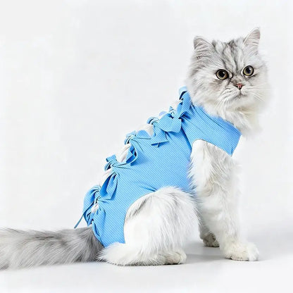 *Pet Neutering Suit Cat Postoperative Recovery Anti Licking Clothing Adjustable Cat Wound Protective Clothes Pet Supplies